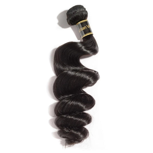 RicanHair 10-30 Inch Loose Wavy Virgin Brazilian Hair #1B Natural Black